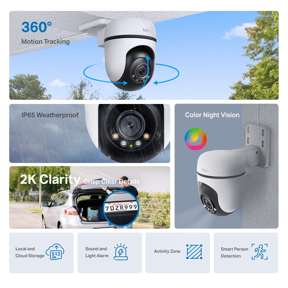 TAPO กล้องวงจรปิด C510W 2K 360องศา (ภายนอก) - ภาพที่ 6