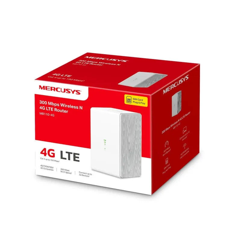 TP LINK เราเตอร์ใส่ซิม MB110-4G 300Mbps (รองรับ 32เครื่อง)