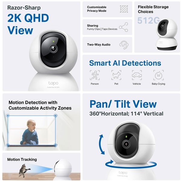 TAPO กล้องวงจรปิด C220 4MP 2K ภายใน - ภาพที่ 2