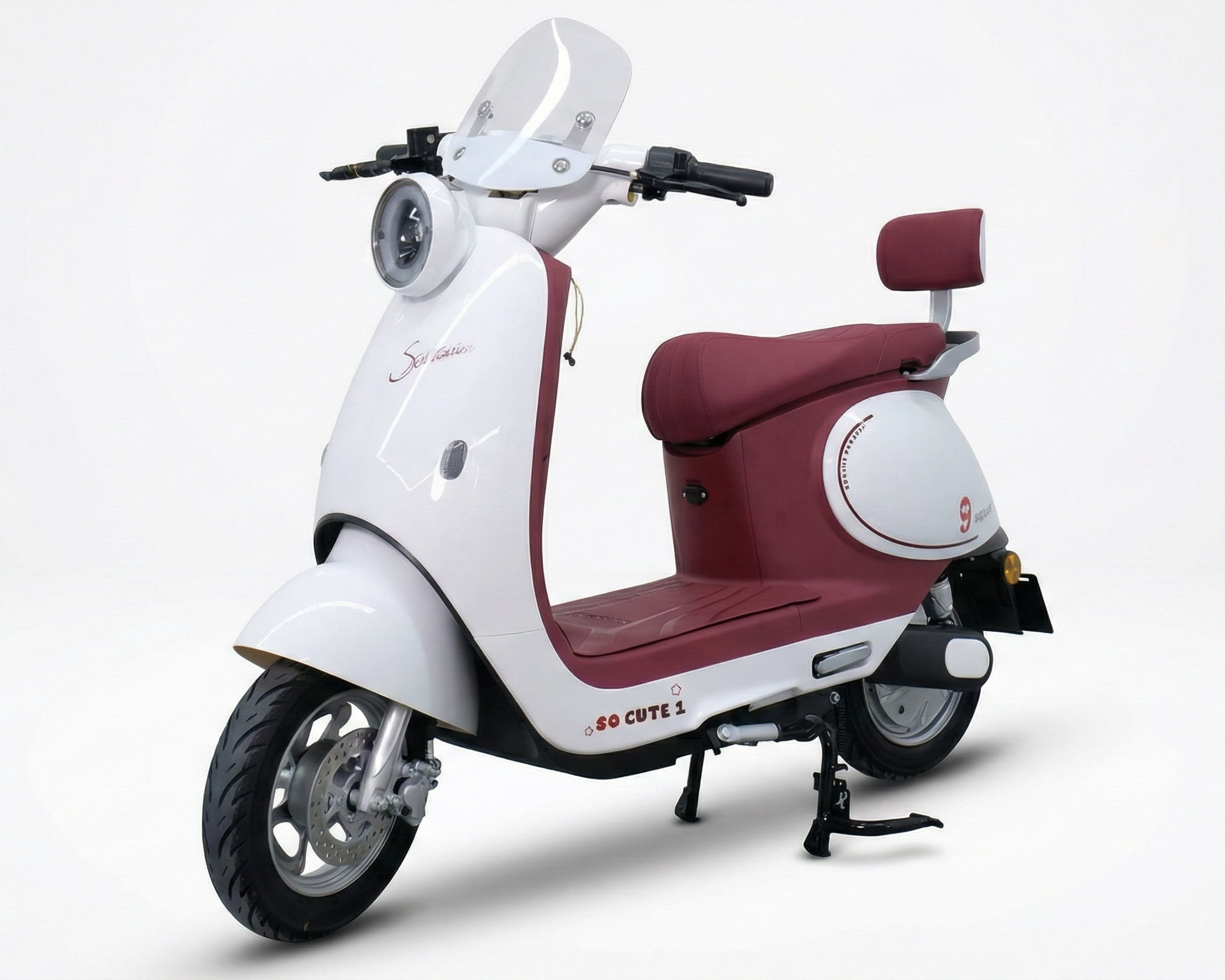 SAGASONIC รถไฟฟ้าสองล้อ So Cute 1 สีขาว/แดง(AAA)