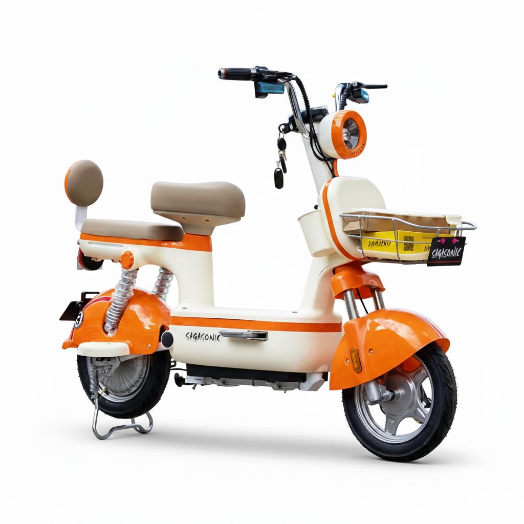 SAGASONIC จักรยานไฟฟ้าสองล้อ ML-818 สีส้ม/ขาว แบรนด์ SAGA - เครื่องใช้ไฟฟ้า ราคา 10,900 บาท