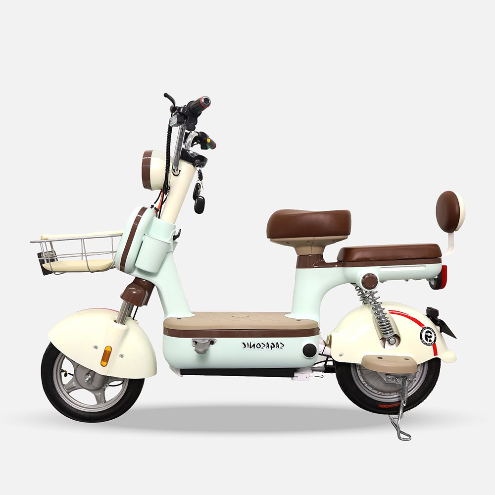 SAGASONIC จักรยานไฟฟ้าสองล้อ ML-818 สีครีม/น้ำตาล แบรนด์ SAGA - เครื่องใช้ไฟฟ้า ราคา 10,900 บาท