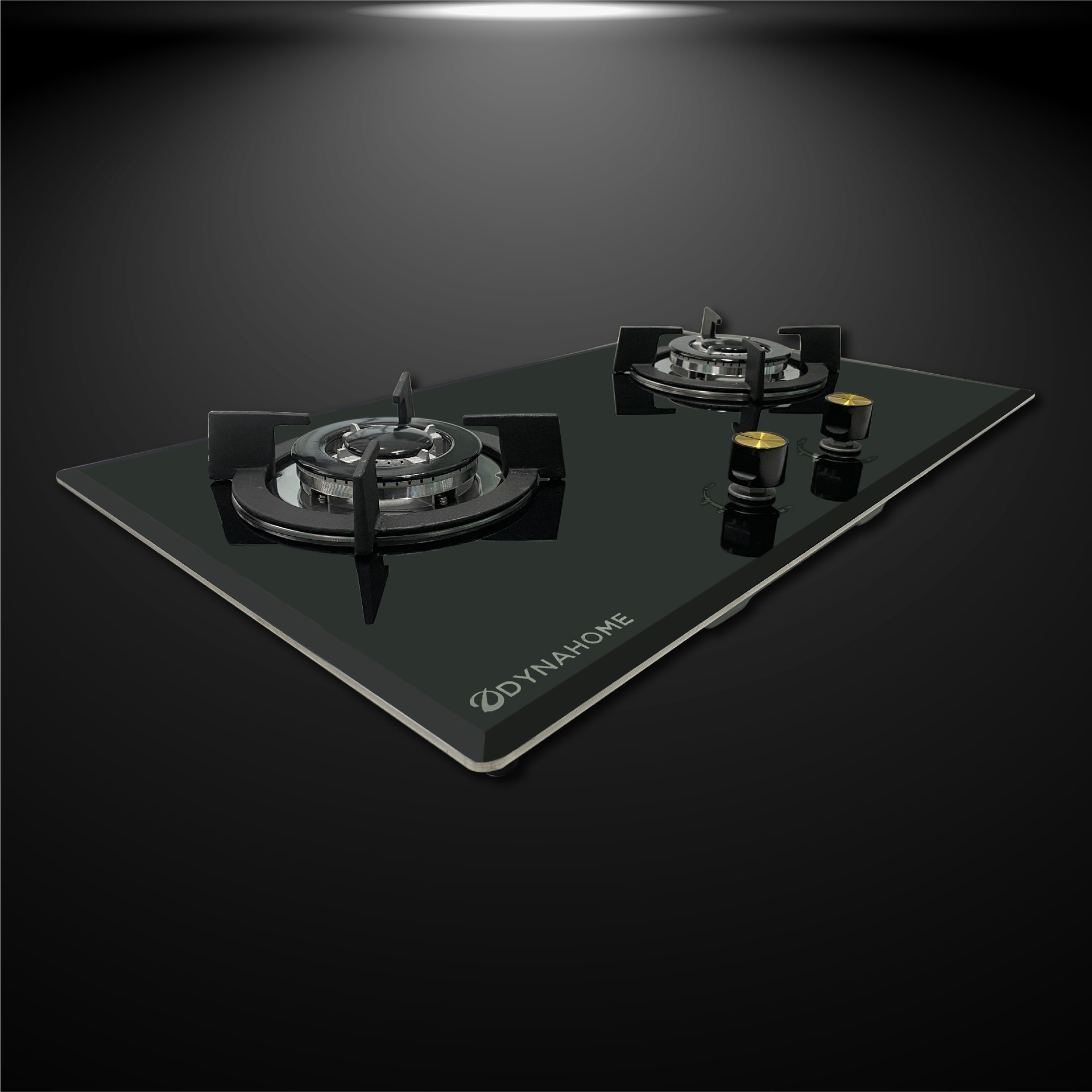 Dyna Home  เตาแก๊สหน้ากระจก แบบฝัง ทองเหลือง ระบบจ่ายแก๊สแบบหัวฉีด DH-2020-G - ภาพที่ 2